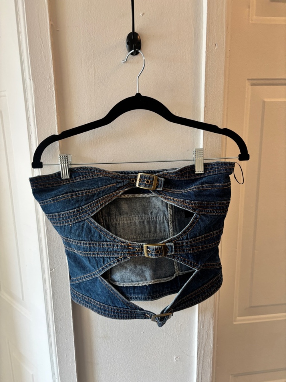 LIONESS Buckle Corset in Dark Denim - Picture 3 of 3